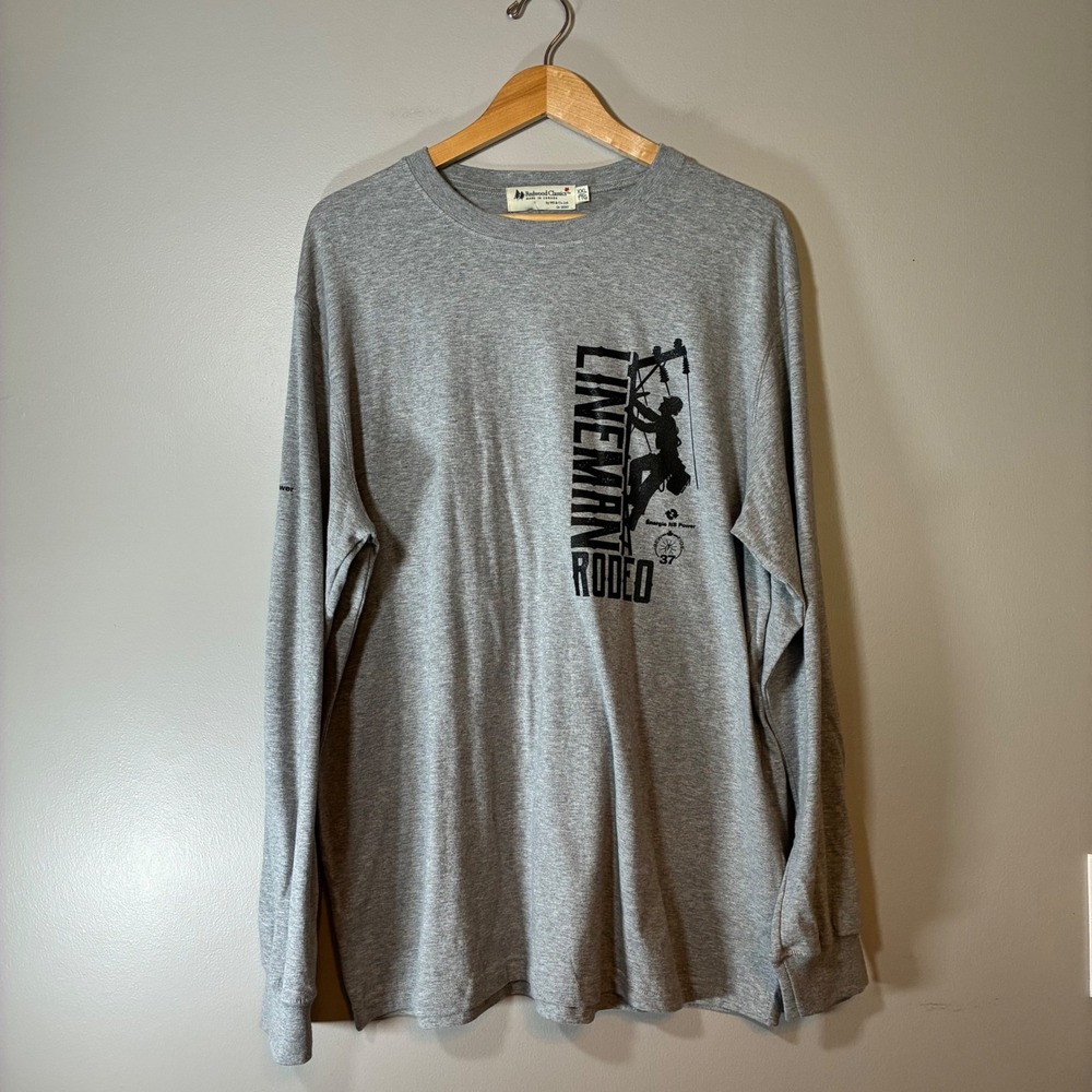 Redwood Classics Lineman Rodeo Long Sleeve Shirt Grey XXL New Brunswick IBEW Tee